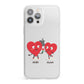 Love Heart Couples Custom iPhone 13 Pro Max Clear Bumper Case