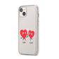 Love Heart Couples Custom iPhone 14 Plus Clear Tough Case Starlight Angled Image
