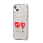 Love Heart Couples Custom iPhone 14 Plus Glitter Tough Case Starlight Angled Image