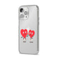 Love Heart Couples Custom iPhone 14 Pro Max Clear Tough Case Silver Angled Image