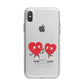 Love Heart Couples Custom iPhone X Bumper Case on Silver iPhone Alternative Image 1