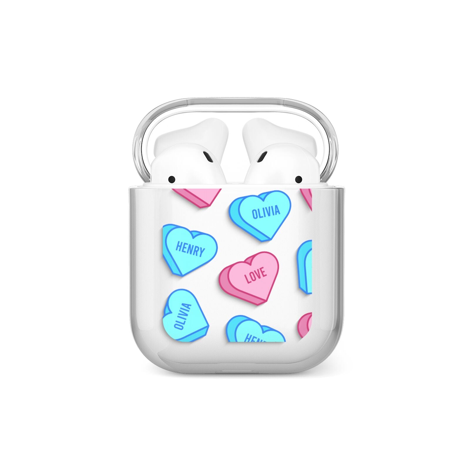 Love Heart Sweets with Names AirPods Case