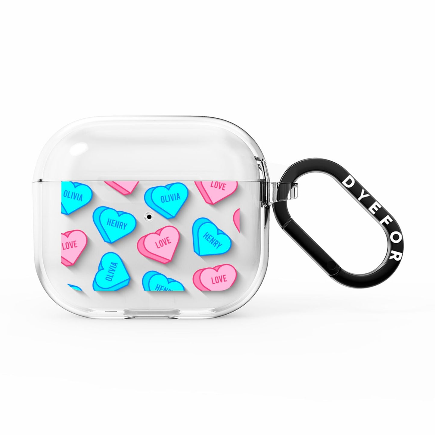 Love Heart Sweets with Names AirPods Clear Case 3rd Gen