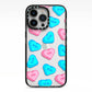 Love Heart Sweets with Names iPhone 13 Pro Black Impact Case on Silver phone