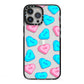 Love Heart Sweets with Names iPhone 13 Pro Max Black Impact Case on Silver phone
