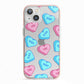 Love Heart Sweets with Names iPhone 13 TPU Impact Case with Pink Edges