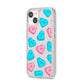 Love Heart Sweets with Names iPhone 14 Clear Tough Case Starlight Angled Image