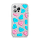 Love Heart Sweets with Names iPhone 14 Pro Max Clear Tough Case Silver