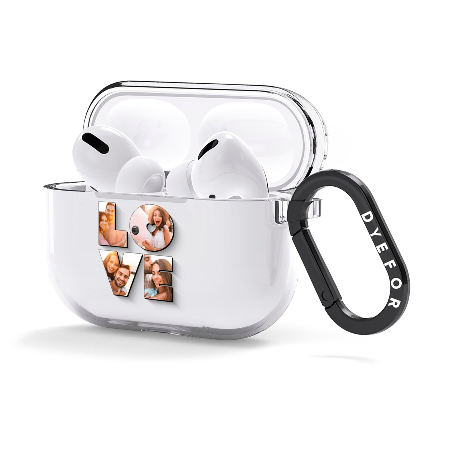 Love Personalised Photo Upload AirPods Clear Case 3rd Gen Side Image