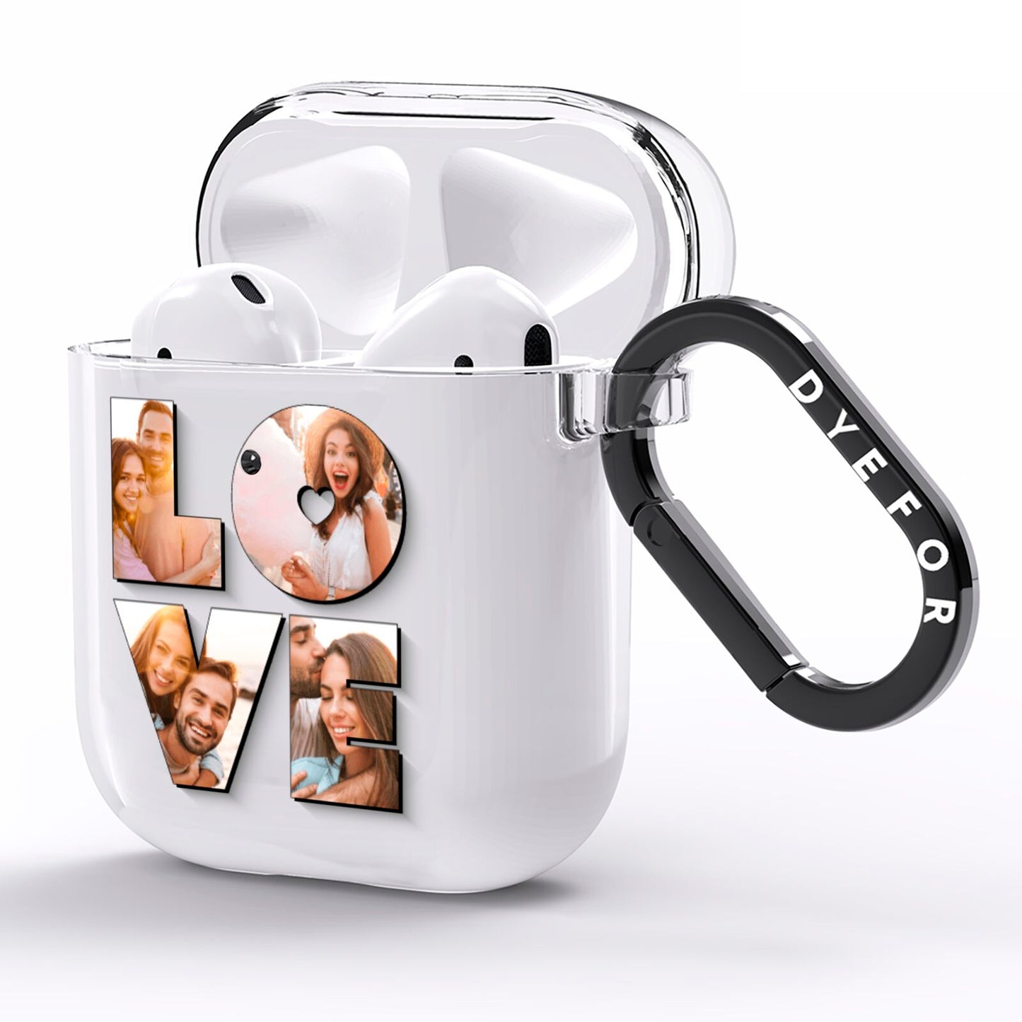 Love Personalised Photo Upload AirPods Clear Case Side Image
