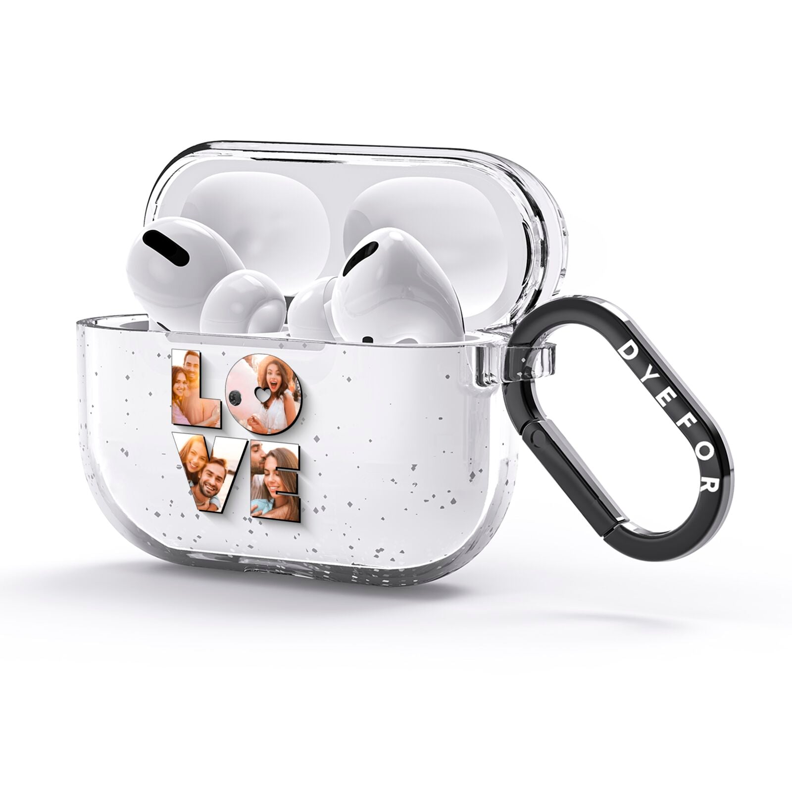 Love Personalised Photo Upload AirPods Glitter Case 3rd Gen Side Image