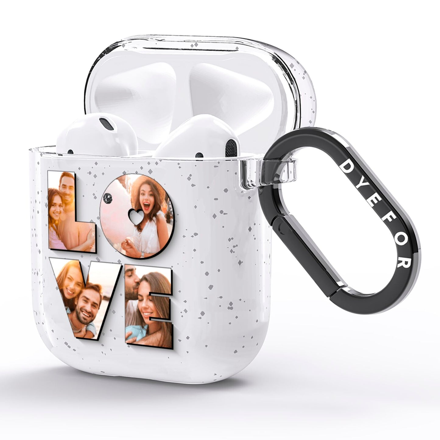 Love Personalised Photo Upload AirPods Glitter Case Side Image