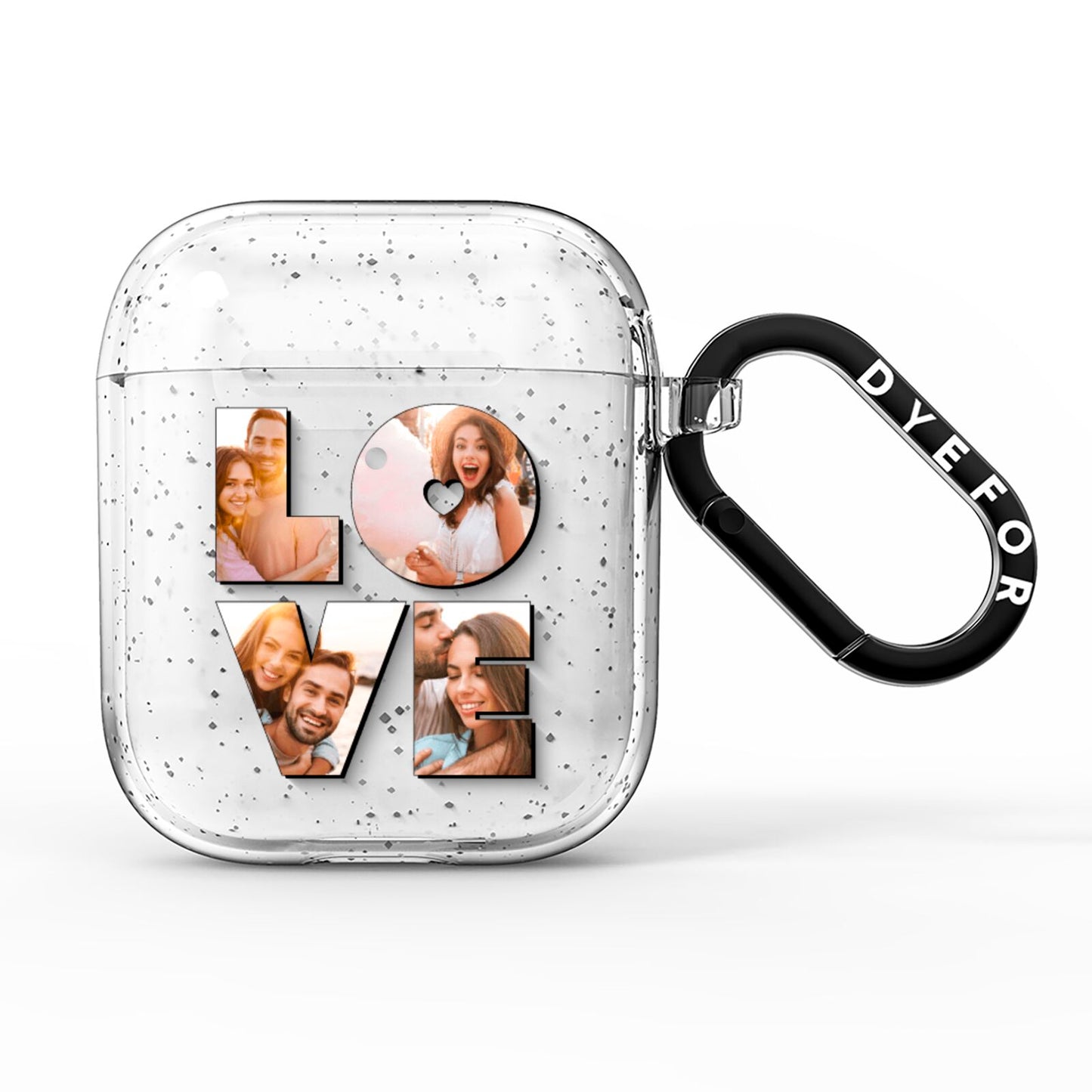 Love Personalised Photo Upload AirPods Glitter Case