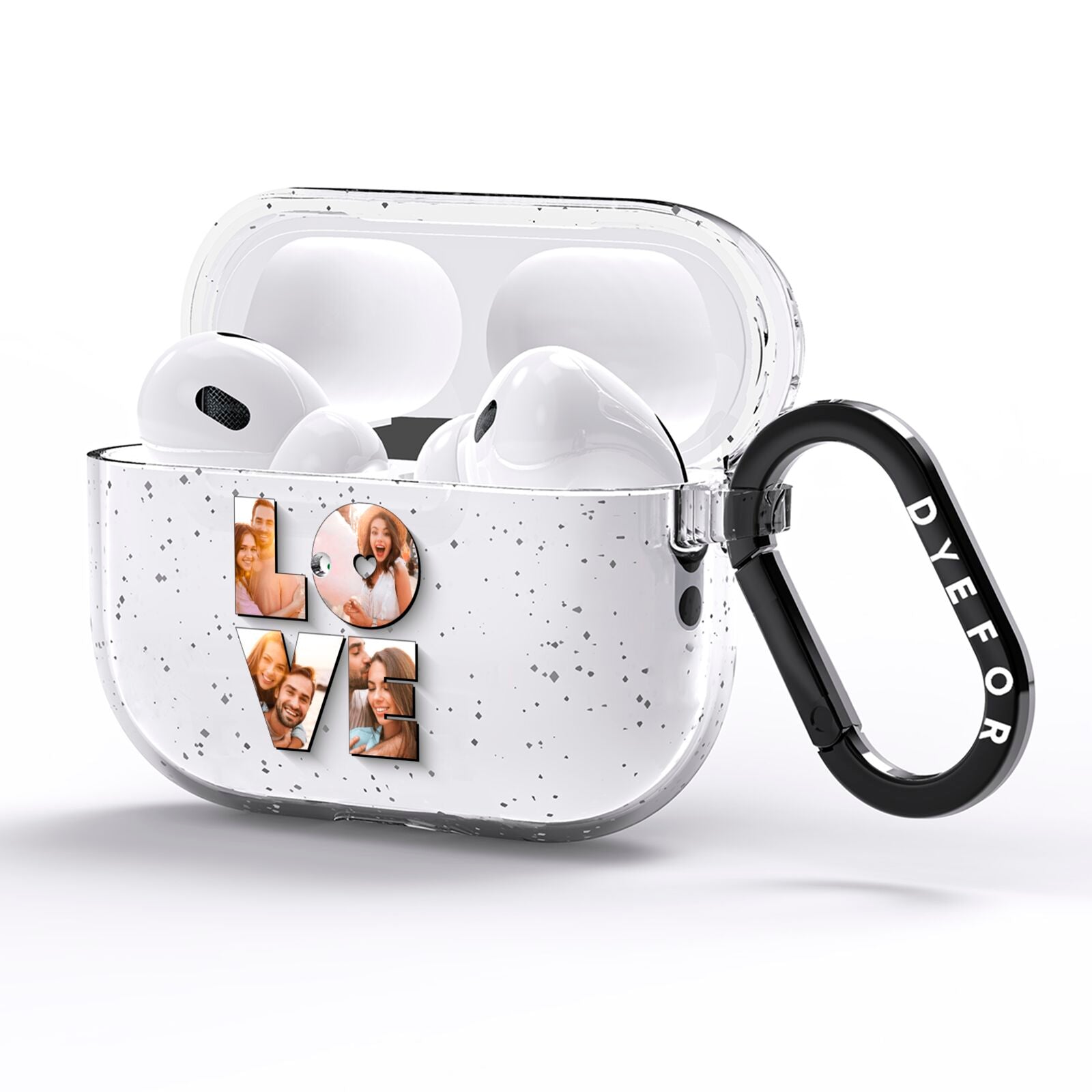 Love Personalised Photo Upload AirPods Pro Glitter Case Side Image