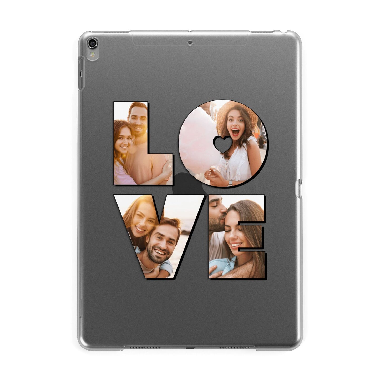 Love Personalised Photo Upload Apple iPad Grey Case