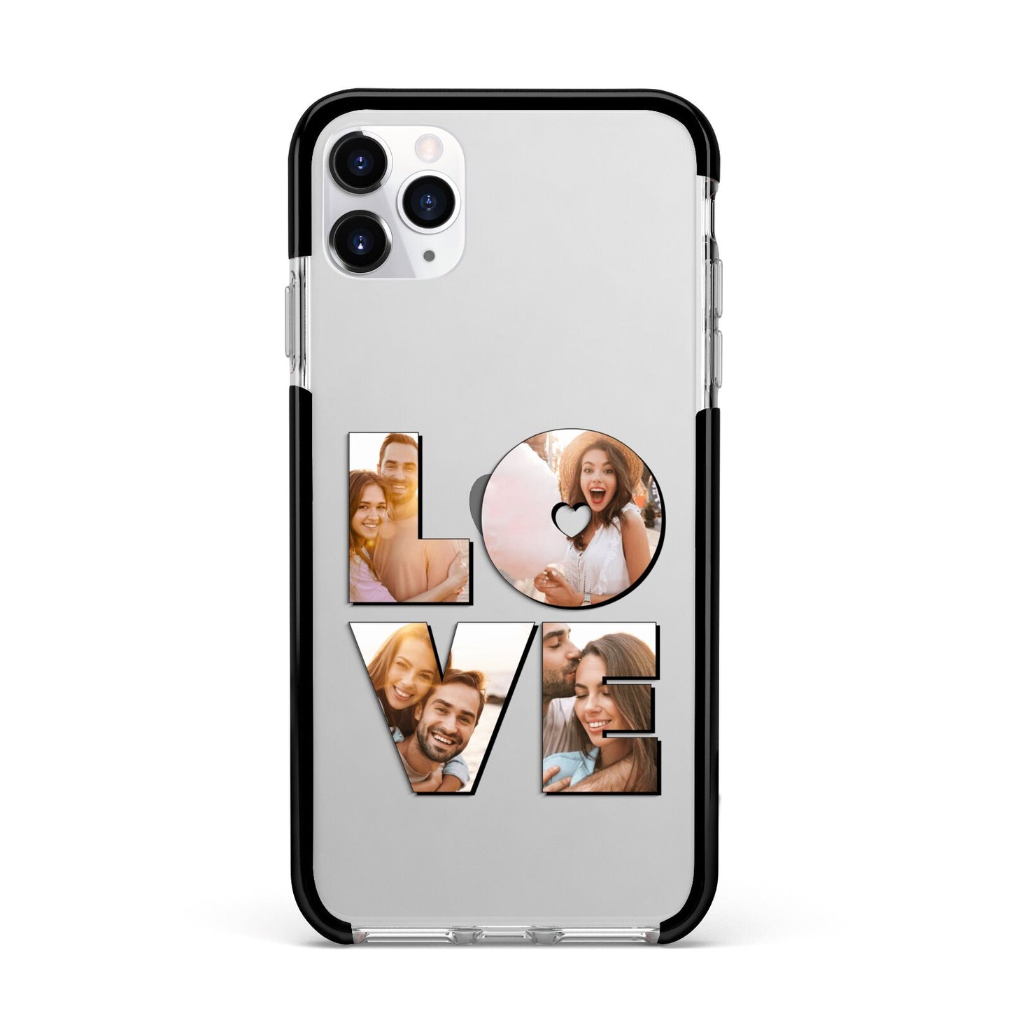 Love Personalised Photo Upload Apple iPhone 11 Pro Max in Silver with Black Impact Case