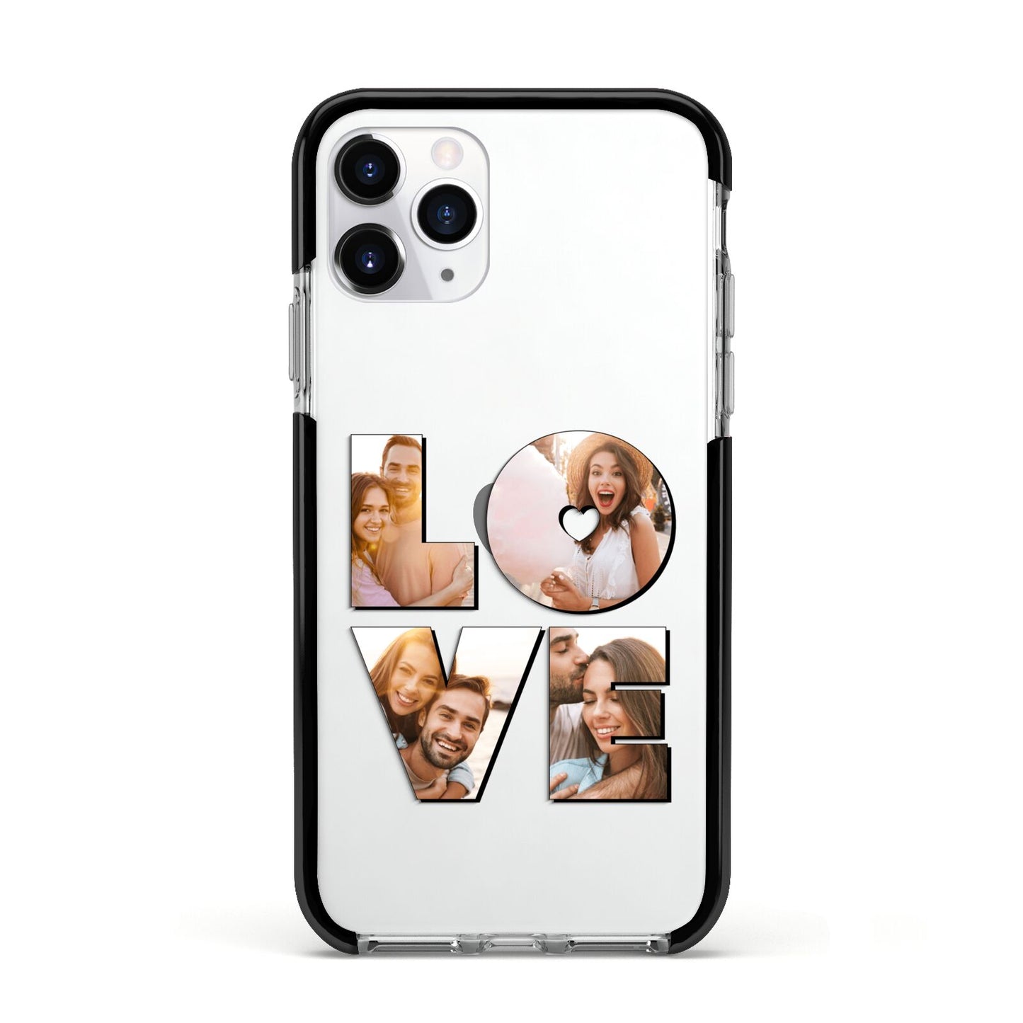 Love Personalised Photo Upload Apple iPhone 11 Pro in Silver with Black Impact Case