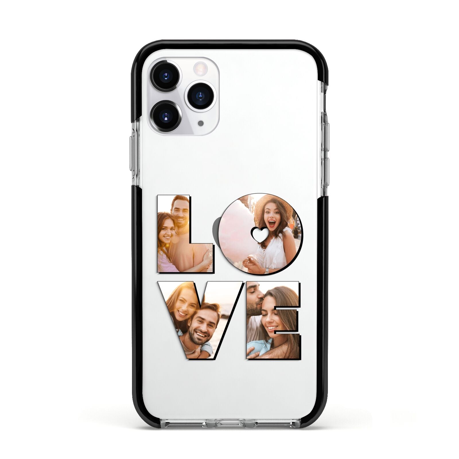 Love Personalised Photo Upload Apple iPhone 11 Pro in Silver with Black Impact Case