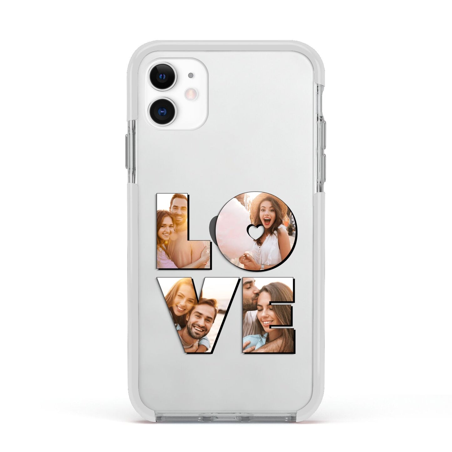 Love Personalised Photo Upload Apple iPhone 11 in White with White Impact Case