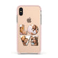 Love Personalised Photo Upload Apple iPhone Xs Impact Case Pink Edge on Gold Phone