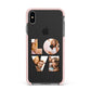 Love Personalised Photo Upload Apple iPhone Xs Max Impact Case Pink Edge on Black Phone
