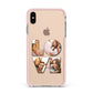 Love Personalised Photo Upload Apple iPhone Xs Max Impact Case Pink Edge on Gold Phone