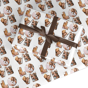 Love Personalised Photo Upload Wrapping Paper