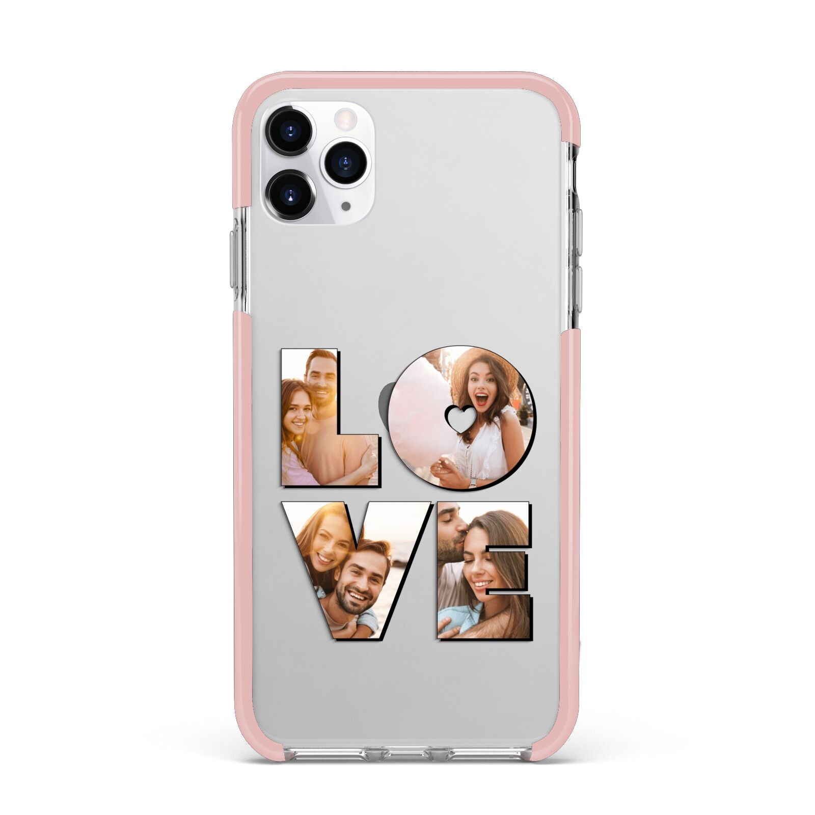 Love Personalised Photo Upload iPhone 11 Pro Max Impact Pink Edge Case