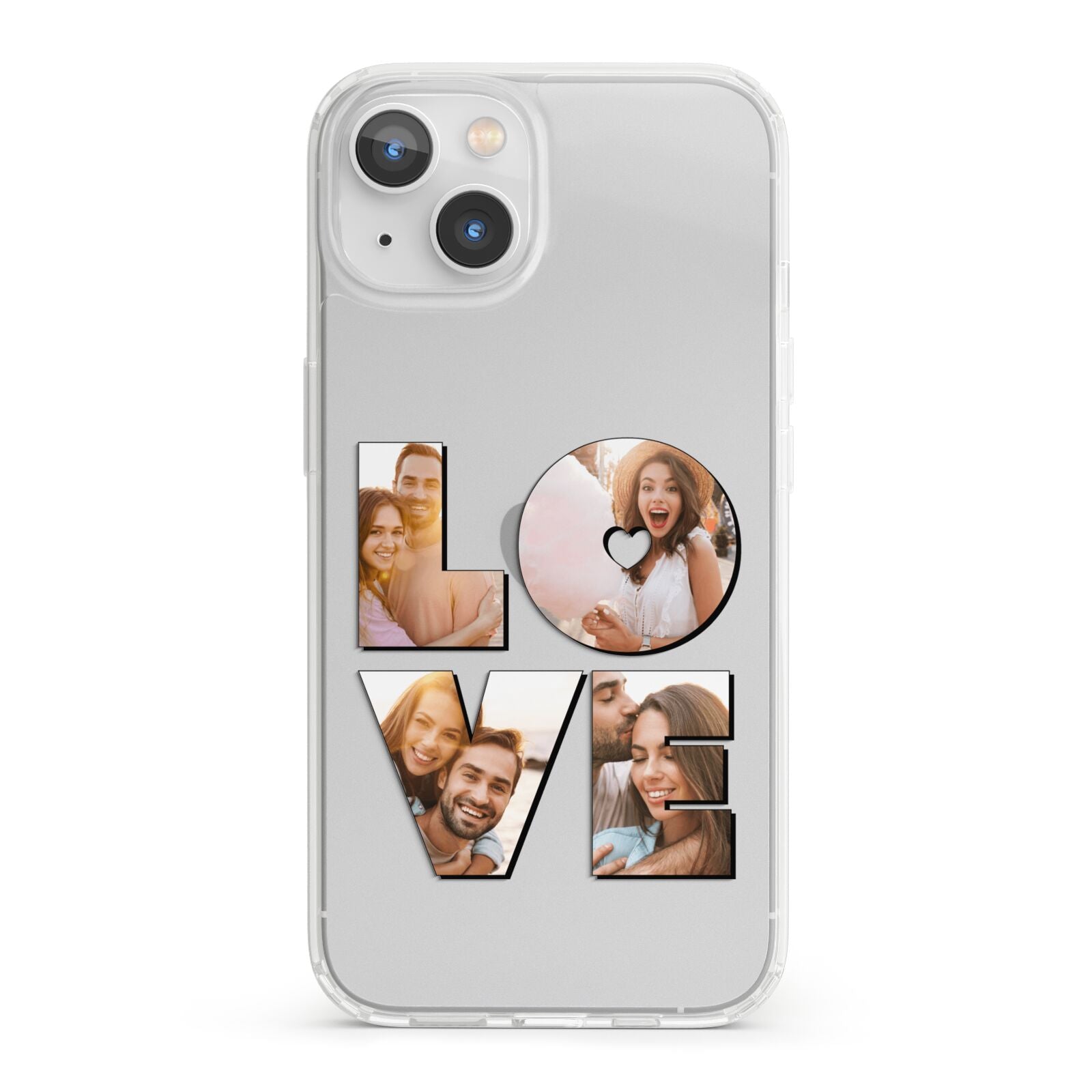 Love Personalised Photo Upload iPhone 13 Clear Bumper Case