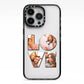 Love Personalised Photo Upload iPhone 13 Pro Black Impact Case on Silver phone
