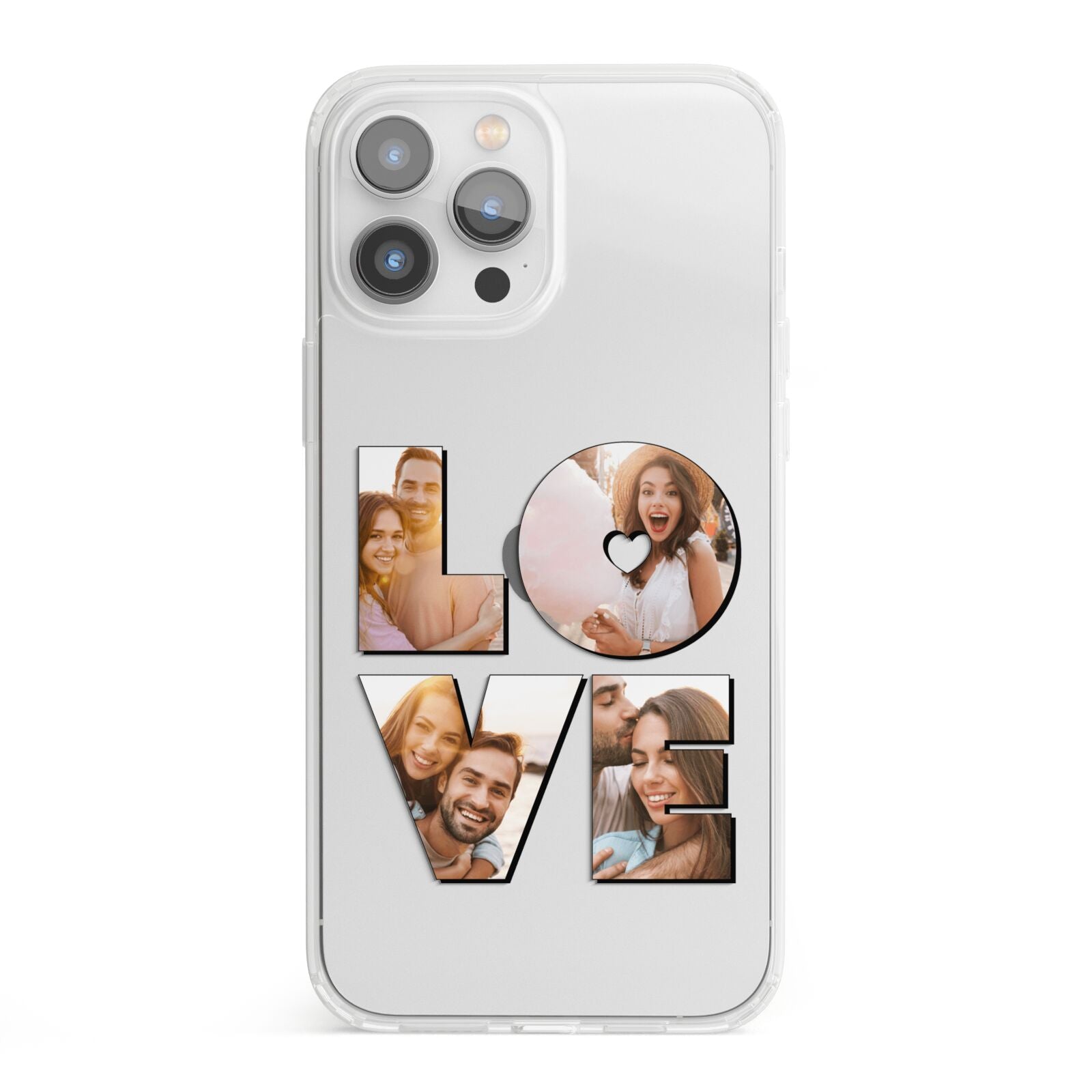 Love Personalised Photo Upload iPhone 13 Pro Max Clear Bumper Case
