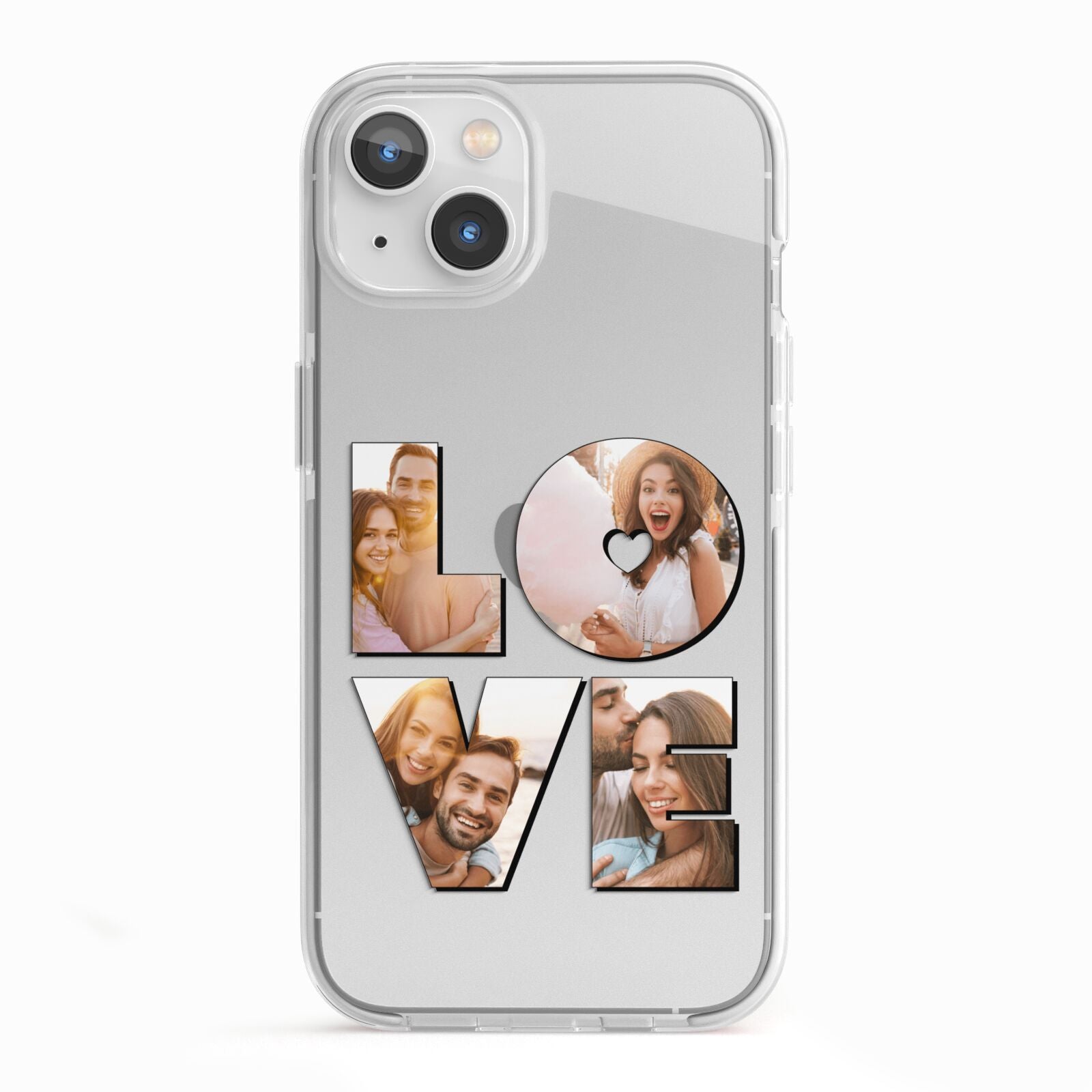 Love Personalised Photo Upload iPhone 13 TPU Impact Case with White Edges