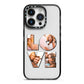 Love Personalised Photo Upload iPhone 14 Pro Black Impact Case on Silver phone