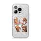 Love Personalised Photo Upload iPhone 14 Pro Glitter Tough Case Silver
