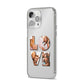 Love Personalised Photo Upload iPhone 14 Pro Max Clear Tough Case Silver Angled Image