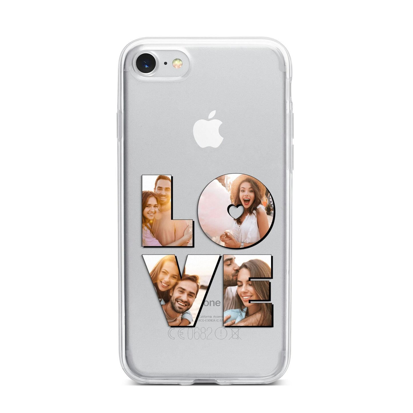 Love Personalised Photo Upload iPhone 7 Bumper Case on Silver iPhone
