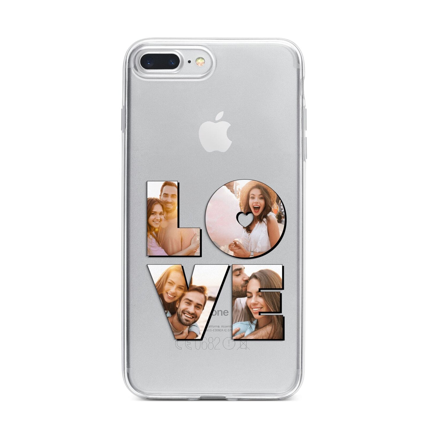 Love Personalised Photo Upload iPhone 7 Plus Bumper Case on Silver iPhone