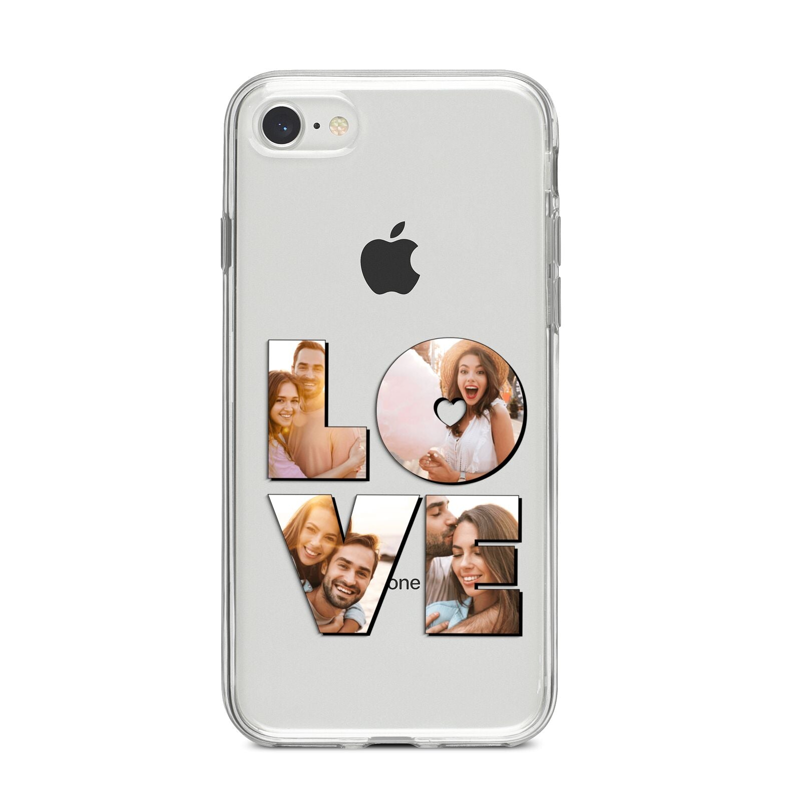 Love Personalised Photo Upload iPhone 8 Bumper Case on Silver iPhone