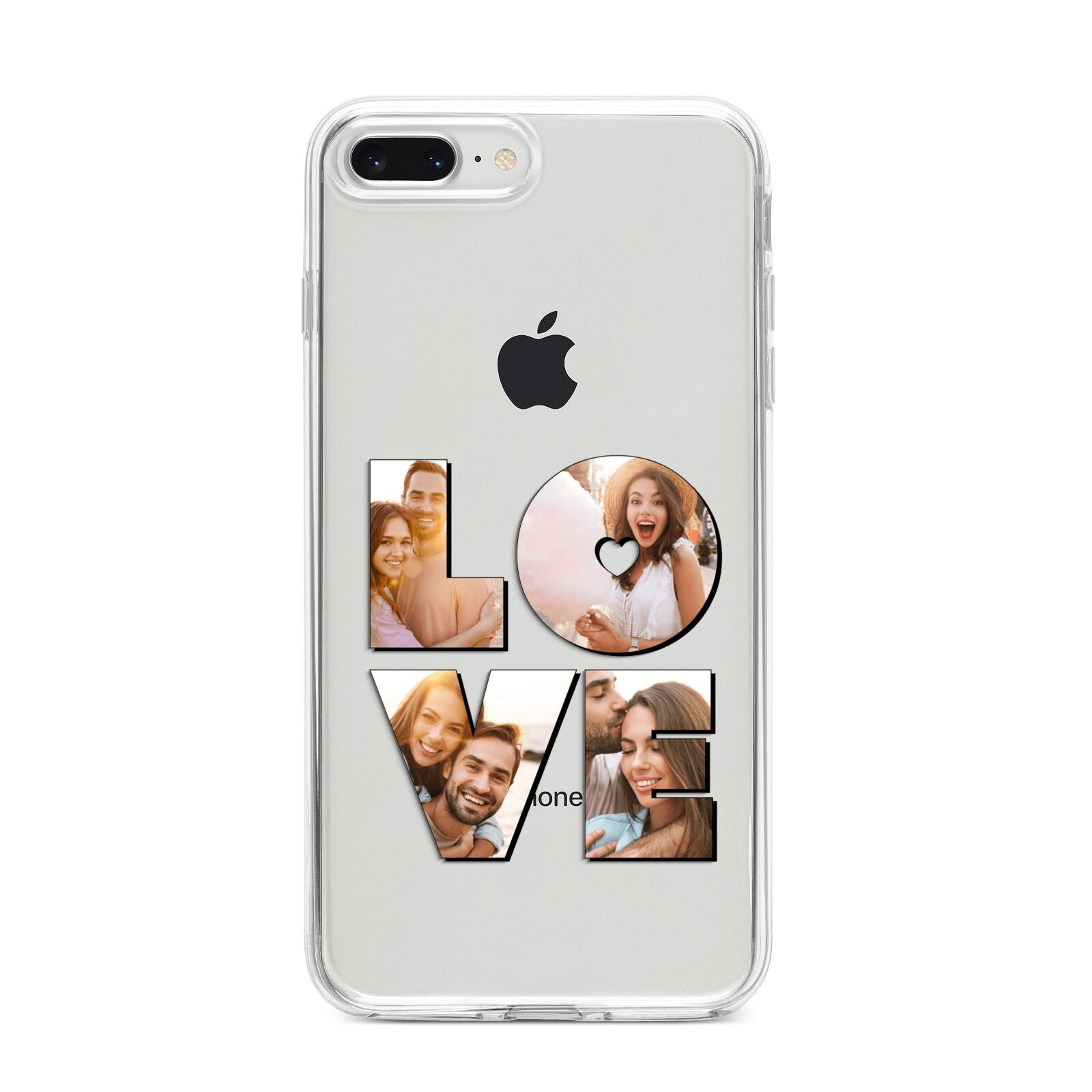Love Personalised Photo Upload iPhone 8 Plus Bumper Case on Silver iPhone