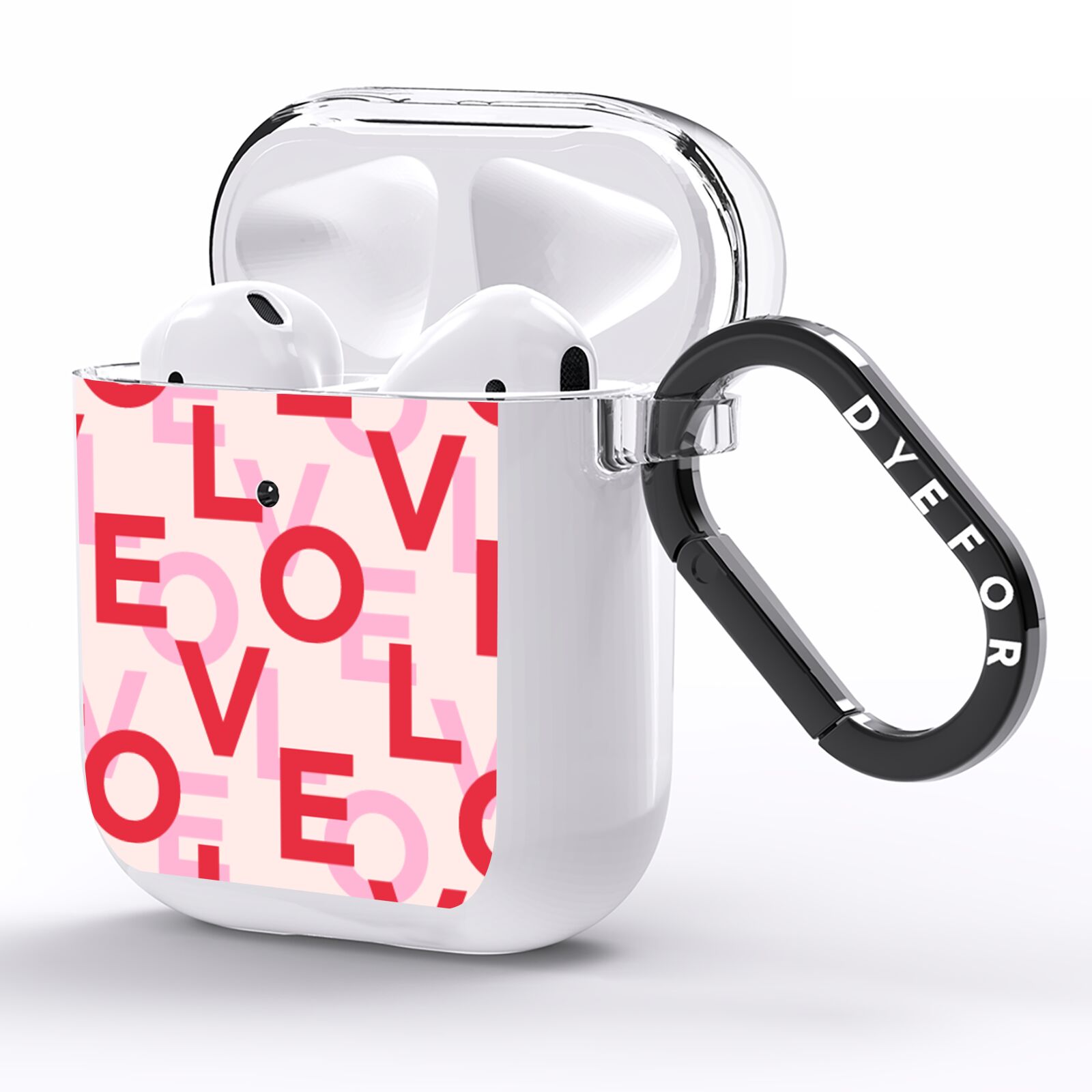 Love Valentine AirPods Clear Case Side Image