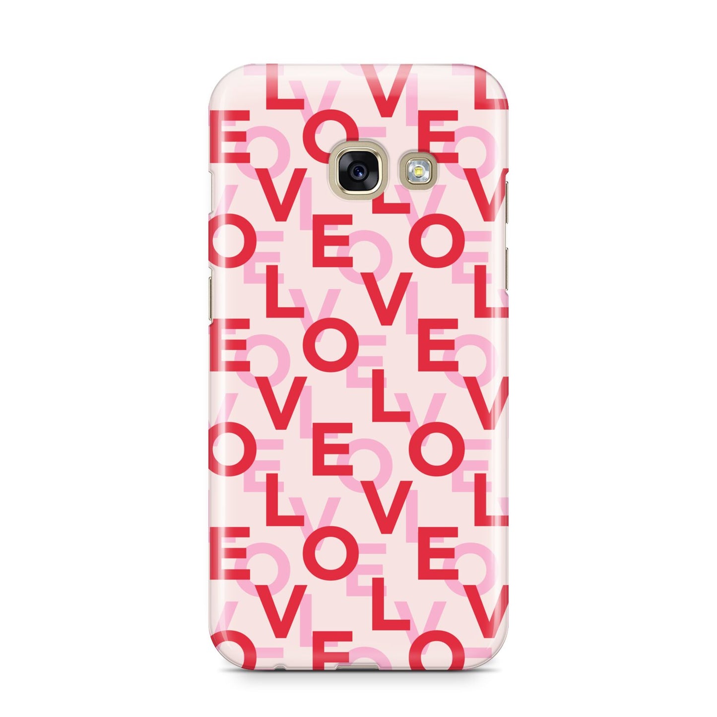 Love Valentine Samsung Galaxy A3 2017 Case on gold phone