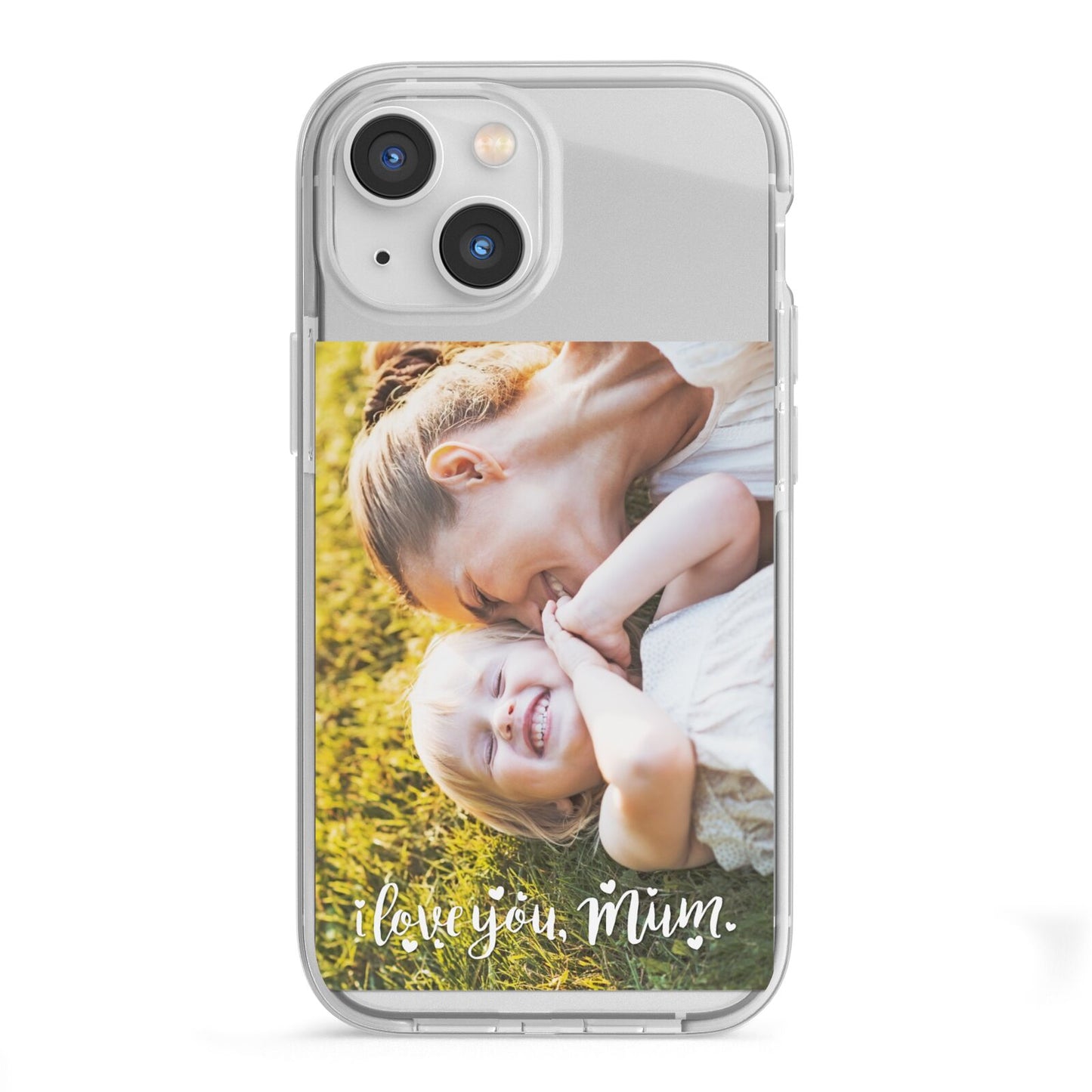 Love You Mum Photo Upload iPhone 13 Mini TPU Impact Case with White Edges