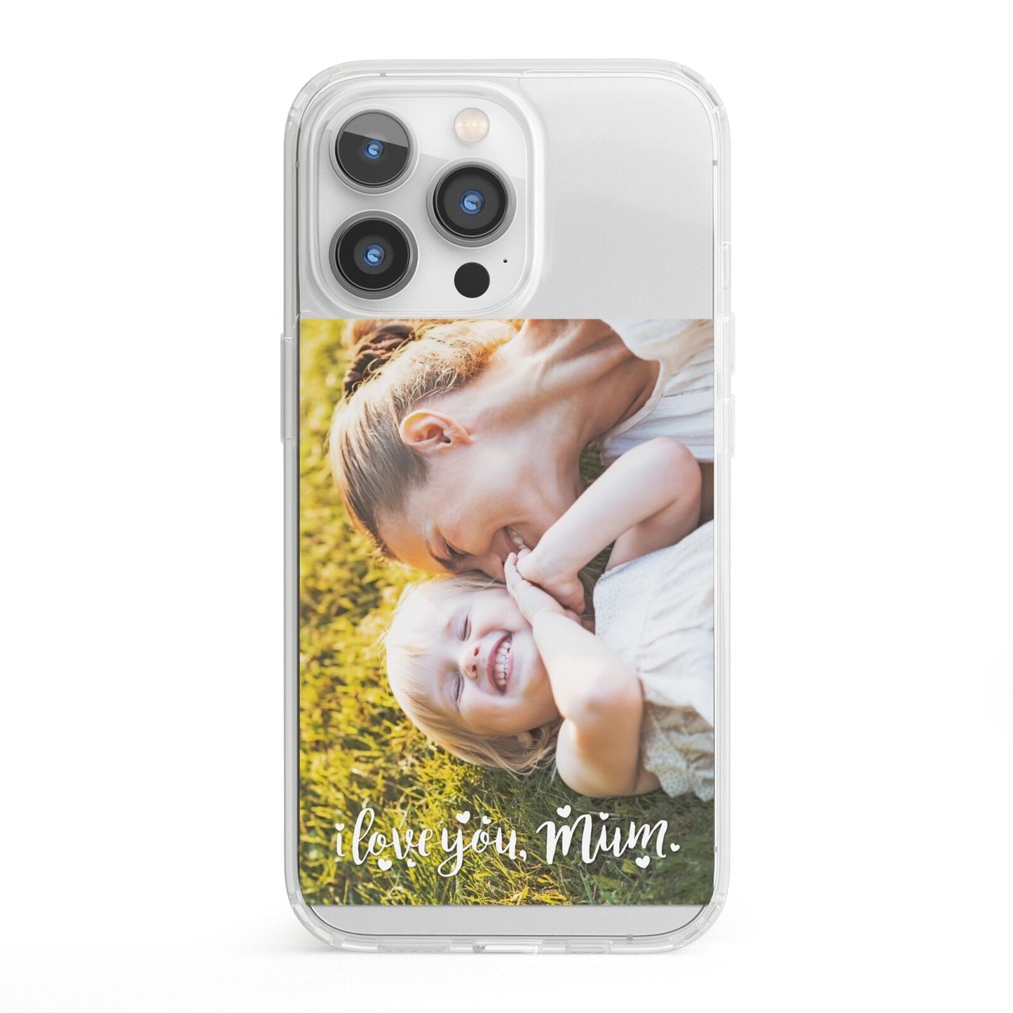 Love You Mum Photo Upload iPhone 13 Pro Clear Bumper Case