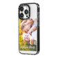 Love You Mum Photo Upload iPhone 14 Pro Black Impact Case Side Angle on Silver phone