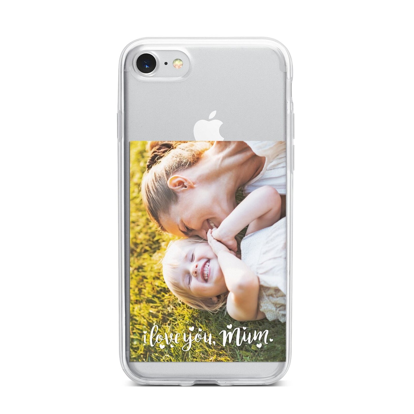 Love You Mum Photo Upload iPhone 7 Bumper Case on Silver iPhone