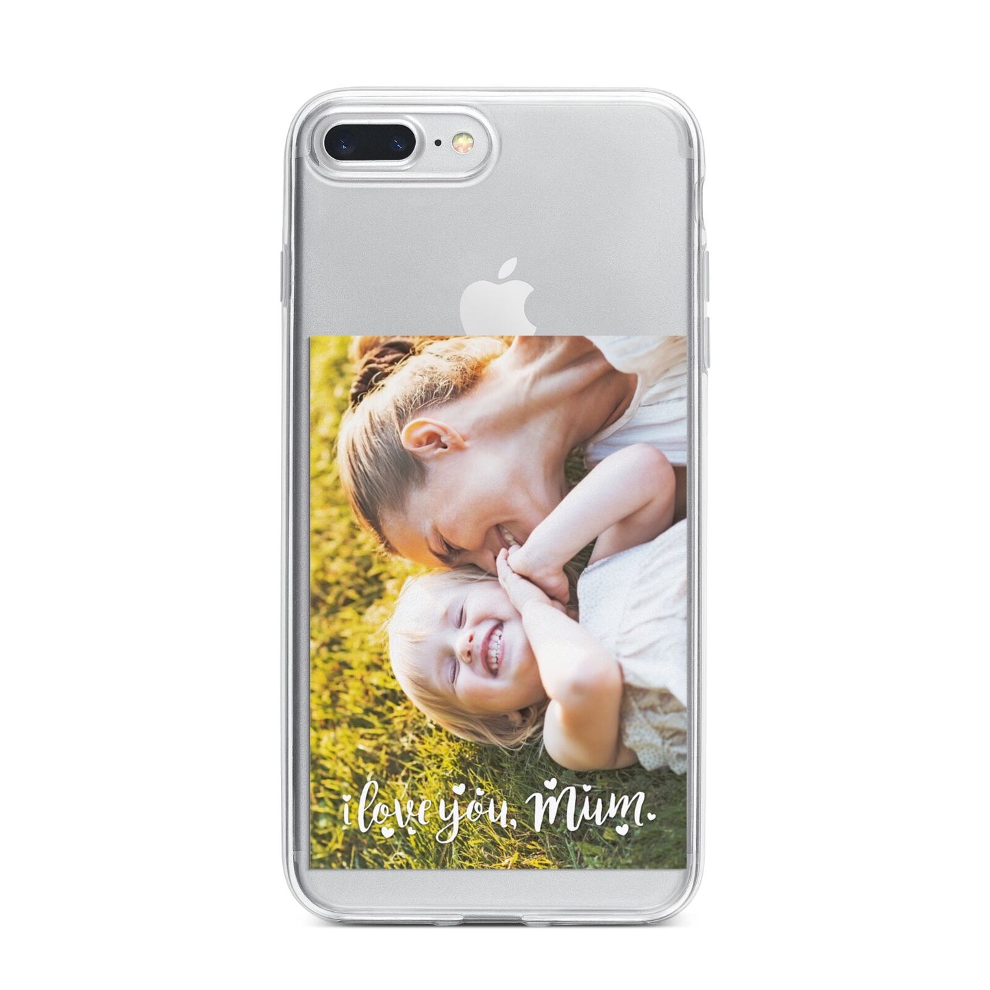 Love You Mum Photo Upload iPhone 7 Plus Bumper Case on Silver iPhone
