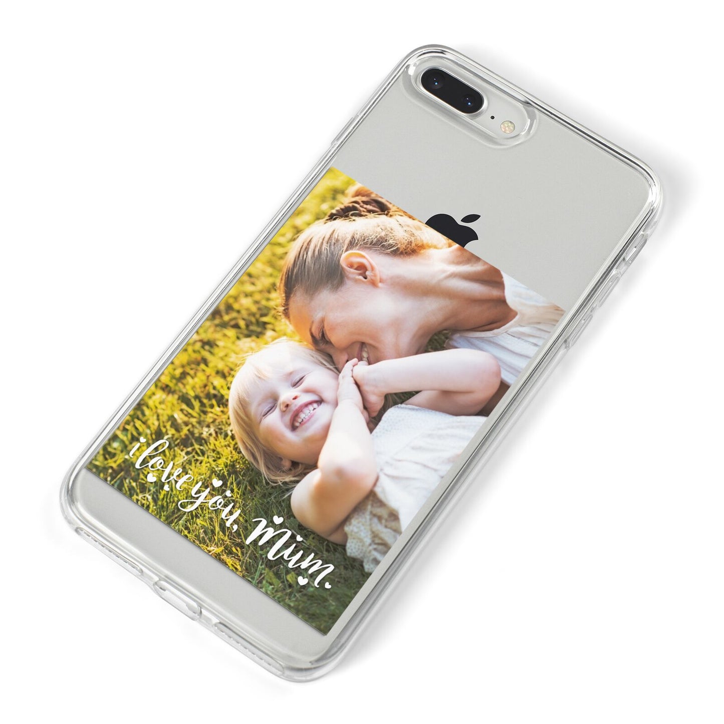 Love You Mum Photo Upload iPhone 8 Plus Bumper Case on Silver iPhone Alternative Image