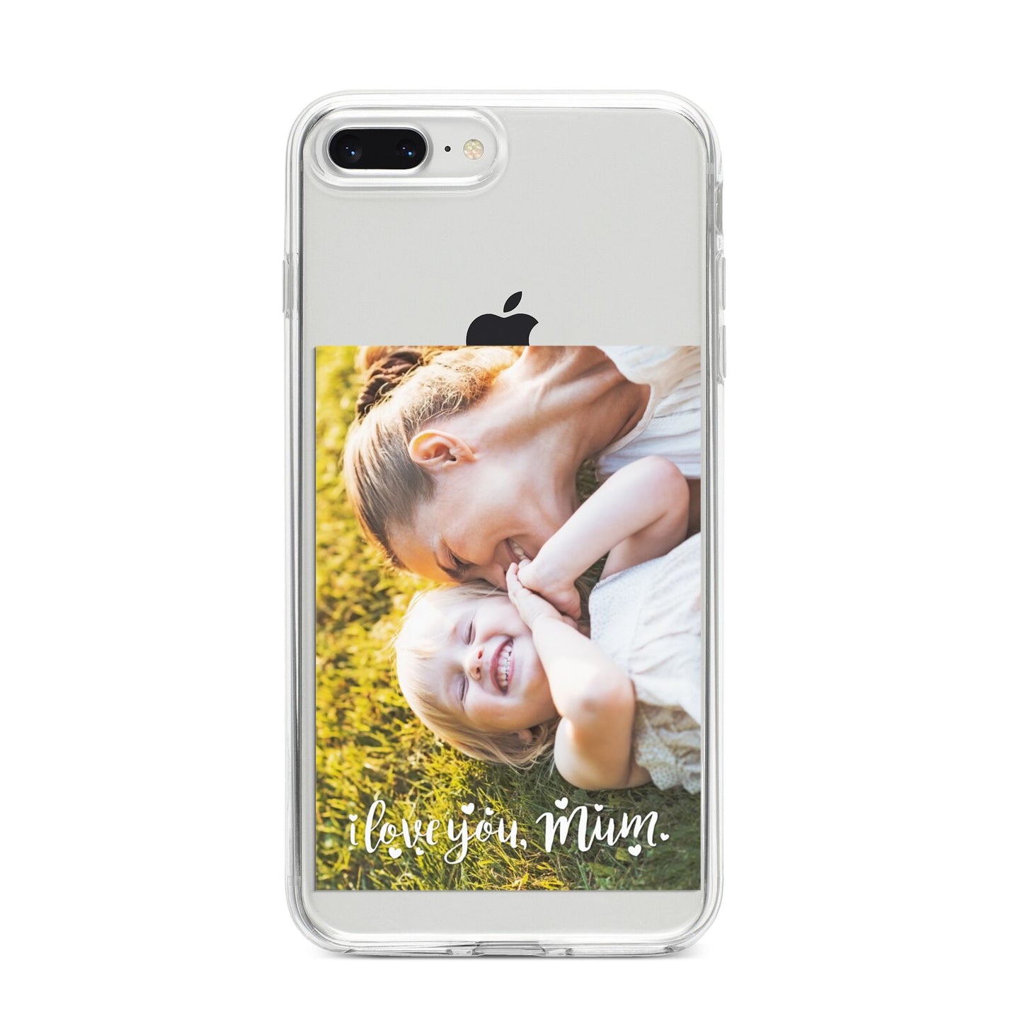 Love You Mum Photo Upload iPhone 8 Plus Bumper Case on Silver iPhone