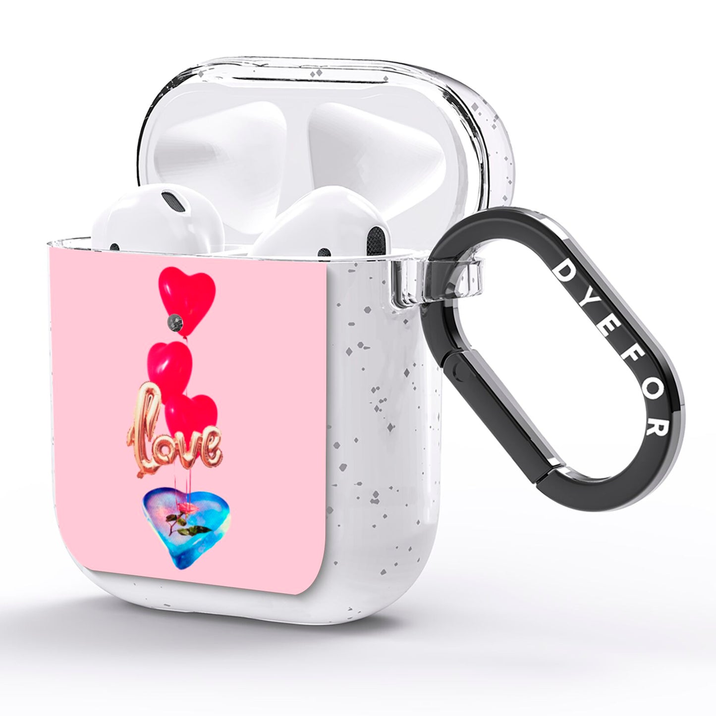 Love bubble balloon AirPods Glitter Case Side Image