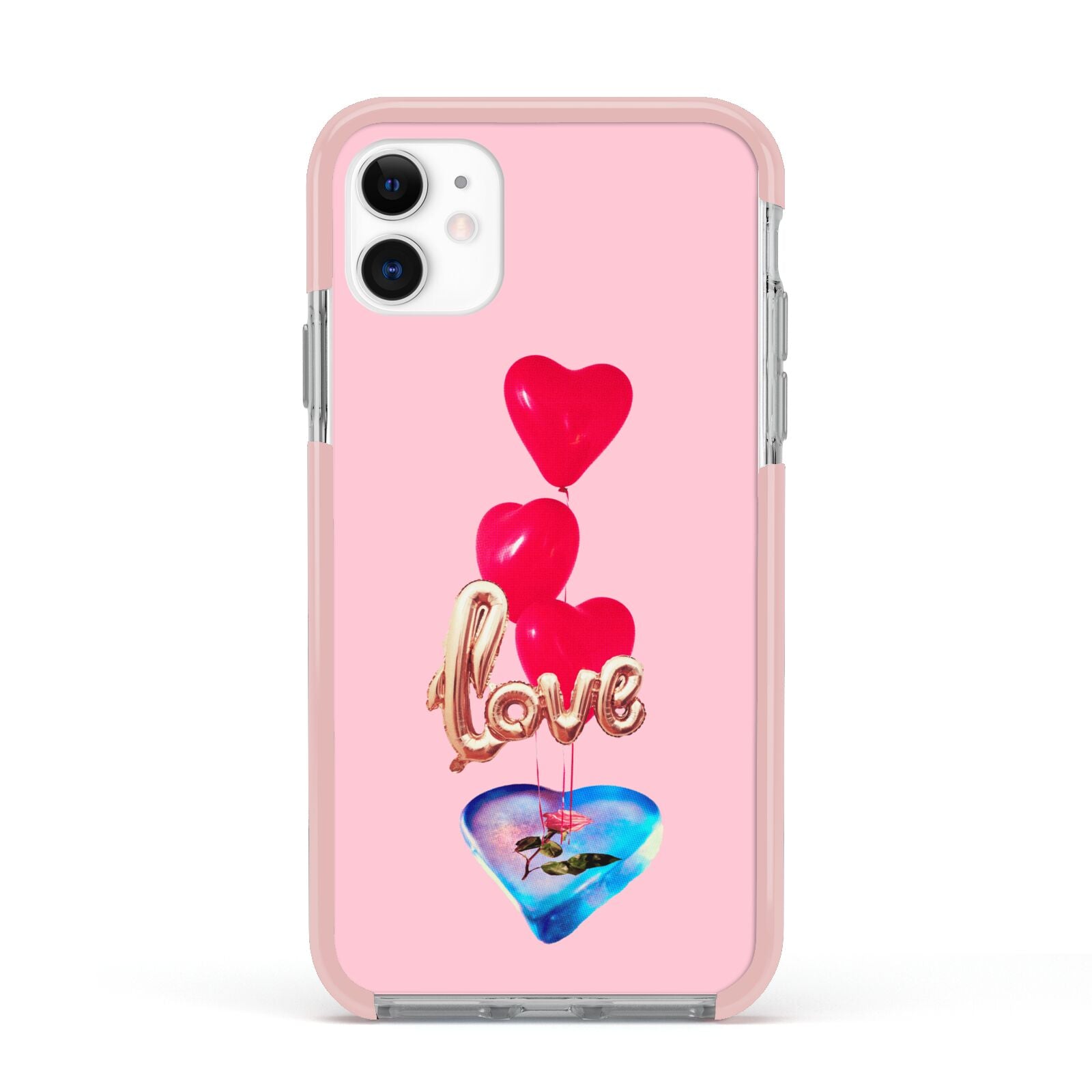 Love bubble balloon Apple iPhone 11 in White with Pink Impact Case